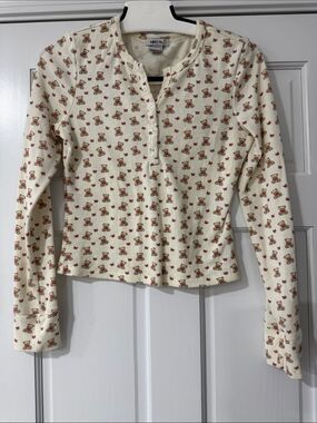 Always You Basic Women's Teddy Bear Casual Top Medium Tan Hanley Stretch Knit